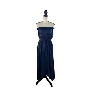 Golden Siren Resort Wear Strapless Maxi Dress Navy XS/S NWT